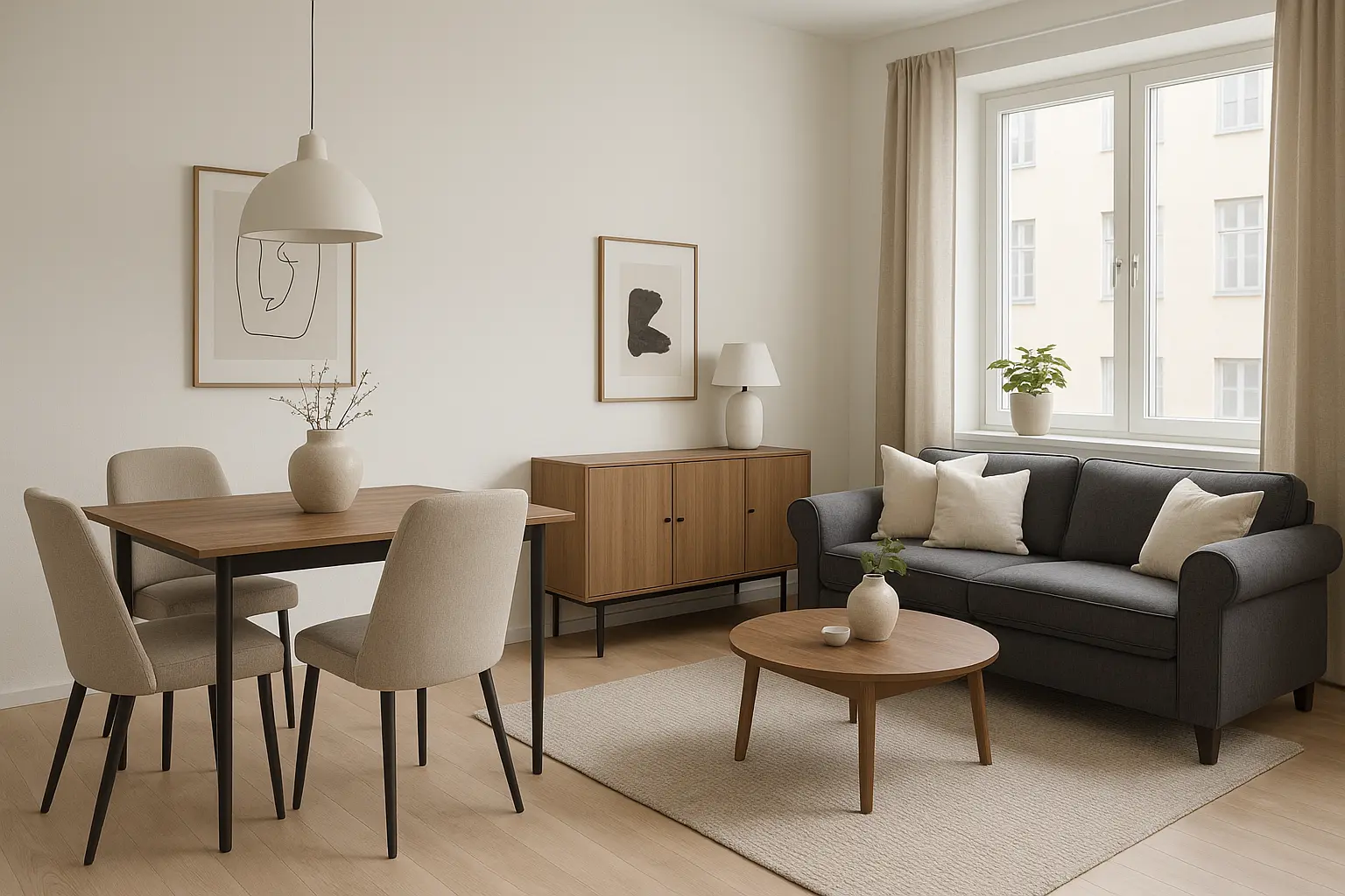 trpezarijski sto i stolice zajedno sa garniturom