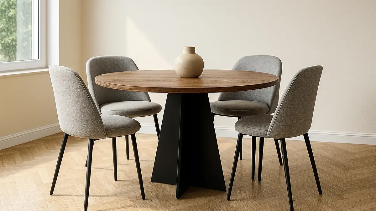 okrugli sto i četiri sive stolice