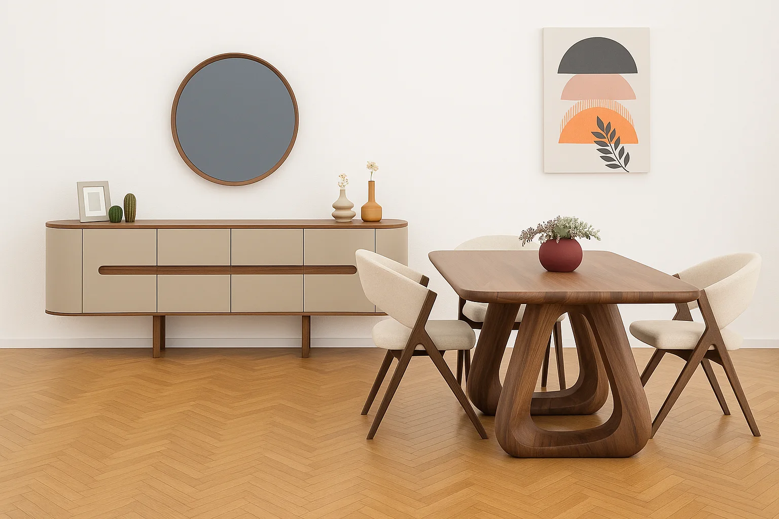 Trpezarija u kombinaciji sa komodom