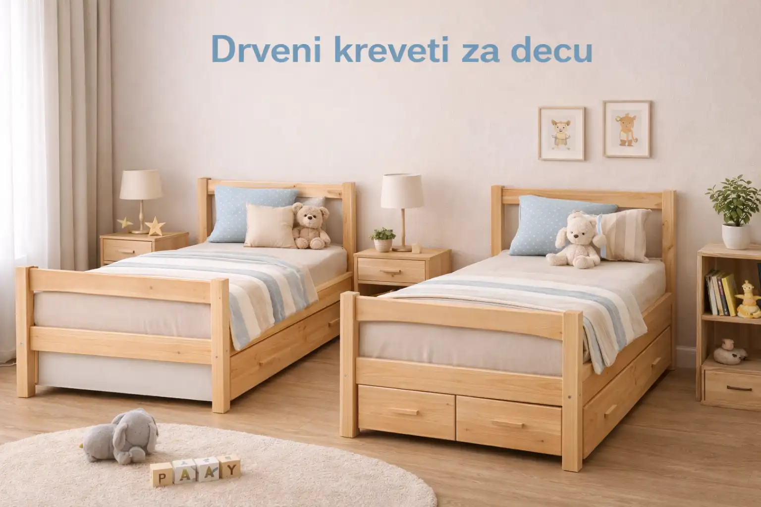 drveni kreveti za decu single sa fiokama i bez fioka
