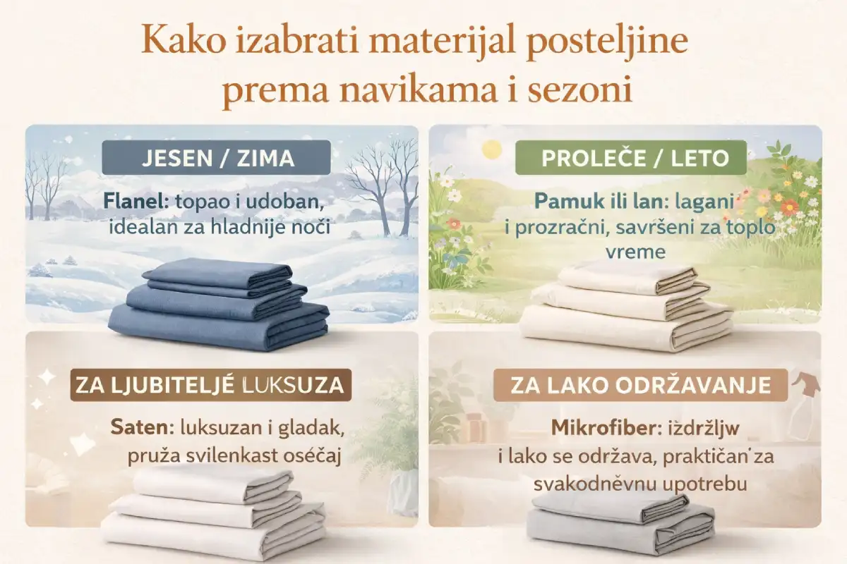 skica izbora posteljina u zavisnosti od sezone