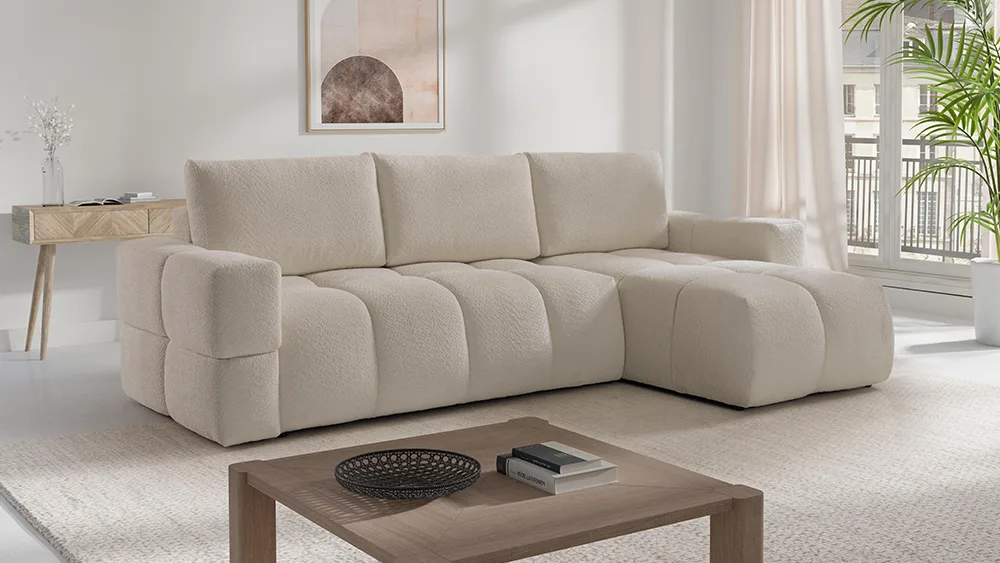 Krem trosed i braon klub sto