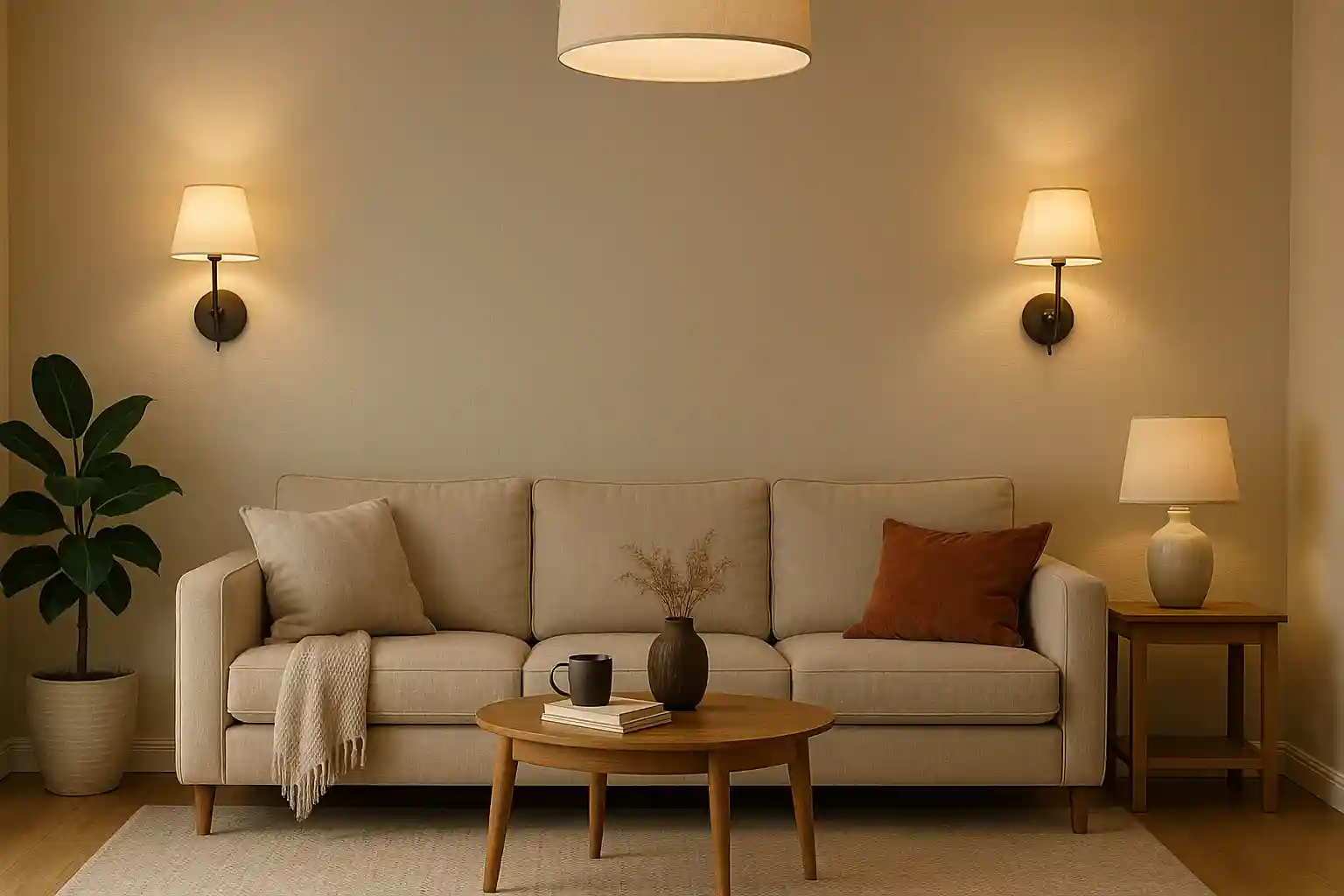 Trosed i stočić sa modernom rasvetom