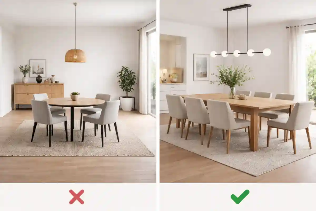 greške u izboru veličine trpezarijskog stola