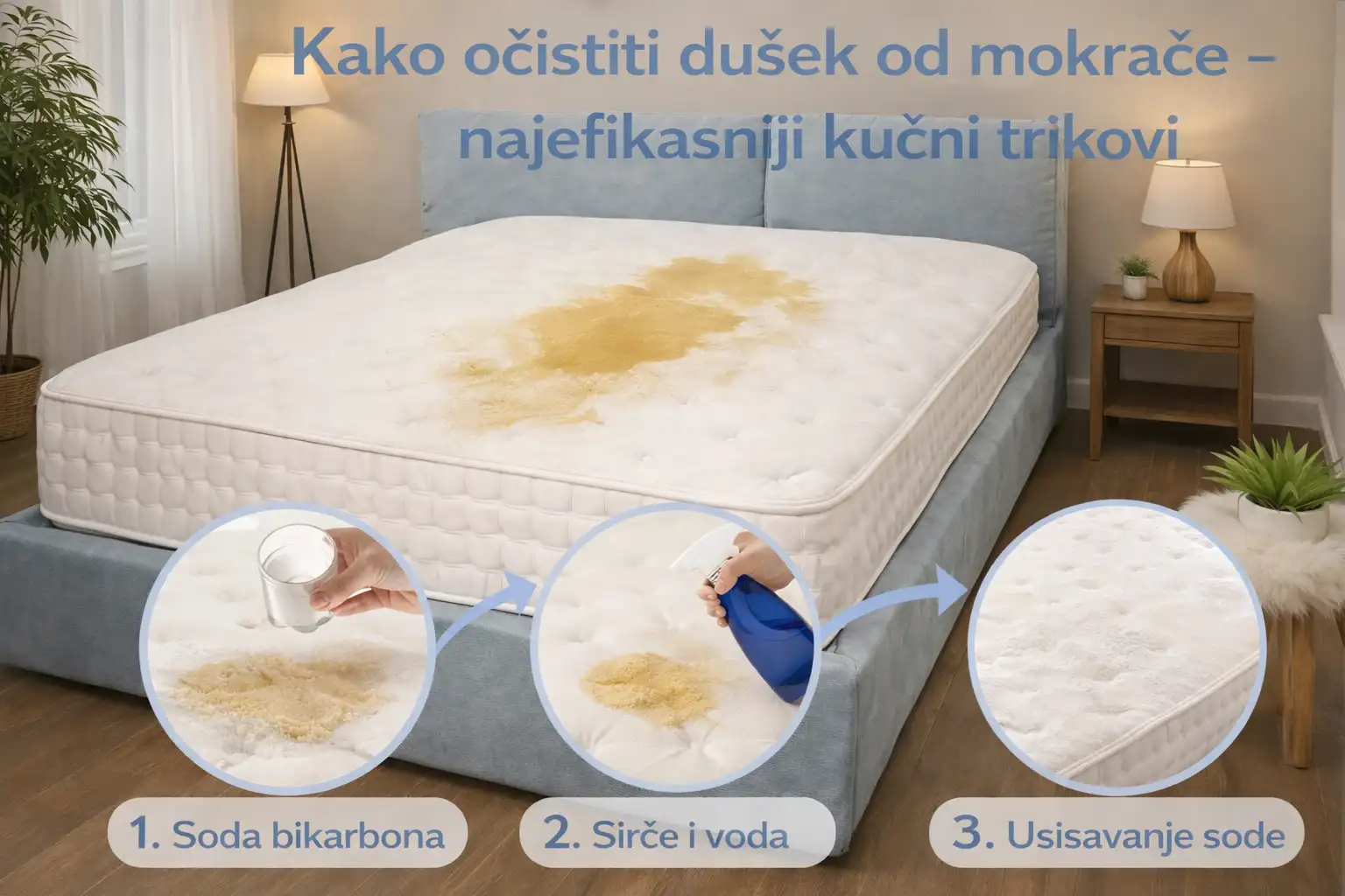 trikovi za ciscenje duseka od mokrace