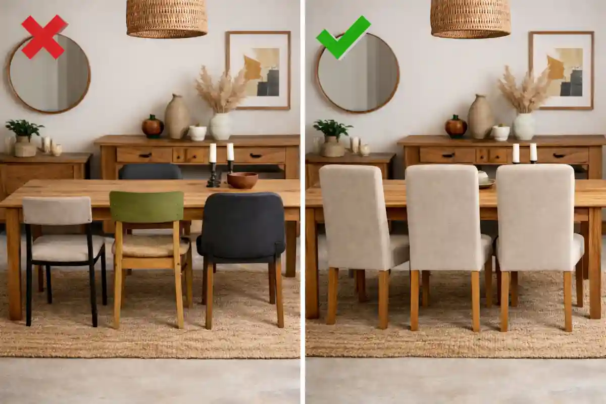 nepravilan vs pravilan izbor stolica u trpezariji