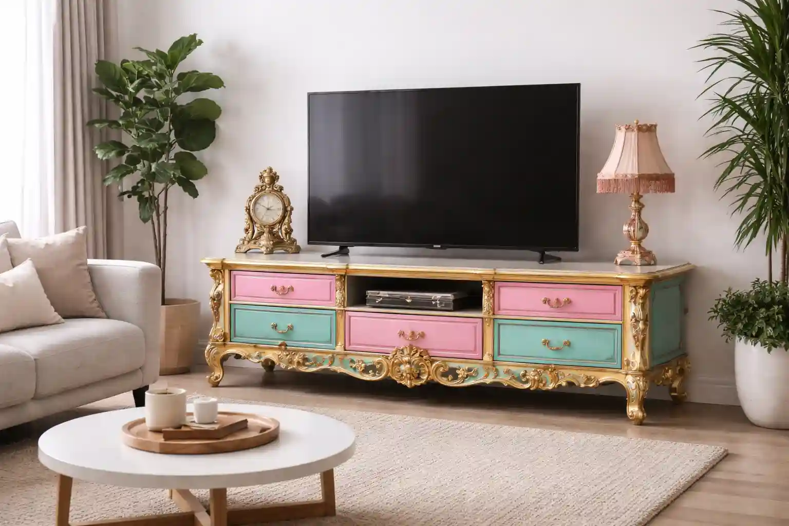 tv komoda koja se ne uklapa u enterijer dnevne sobe