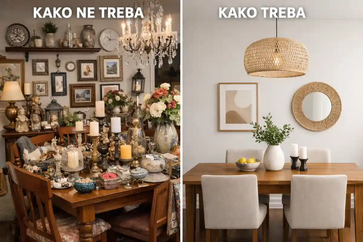 pravilno i nepravilno korišćenje dekoracije u trpezariji