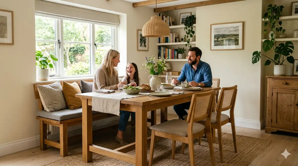 porodica sedi u trpezariji